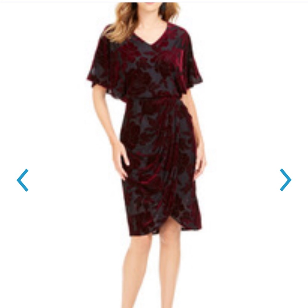 NWT! Size 16 Floral Burgundy Dress